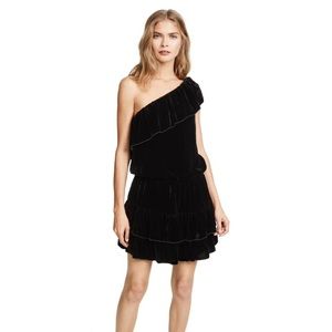 Joie One-shoulder Casual Velvet Dress
